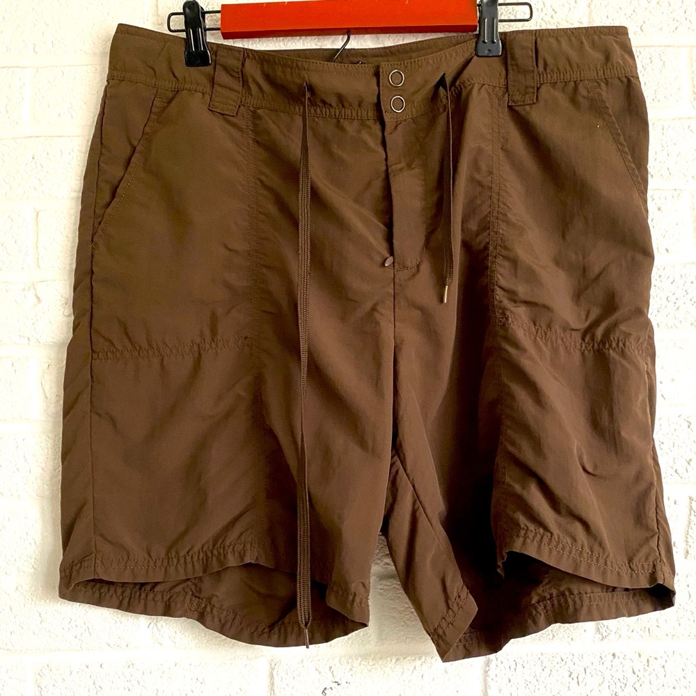 Eddie Bauer Hiking Shorts 16 Women's Brown Drawstring Nylon Gorpcore